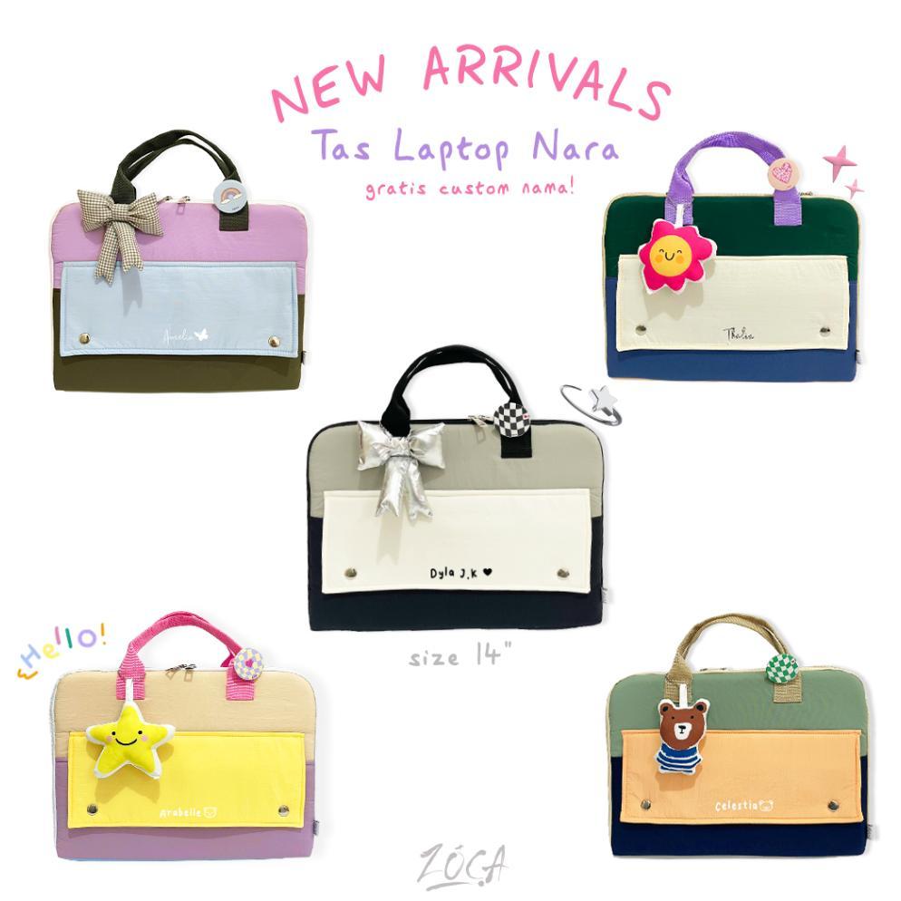 terbaru zoca tas laptop nara 14" / tas laptop jinjing (bisa custom nama)