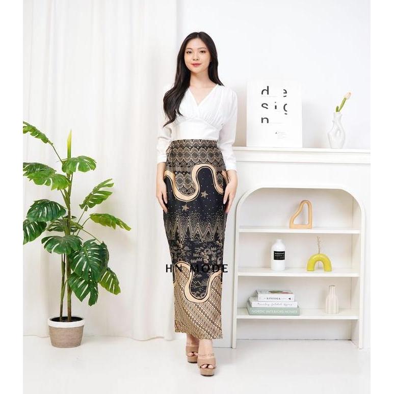 DR204 - Rok span batik belah tengah / rok kebaya / rok batik modis