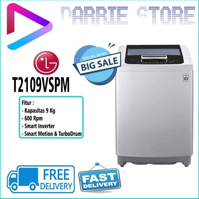 LG T2109VSPM MESIN CUCI 9 KG TOP LOADING WASHER T2109 2109VSPM