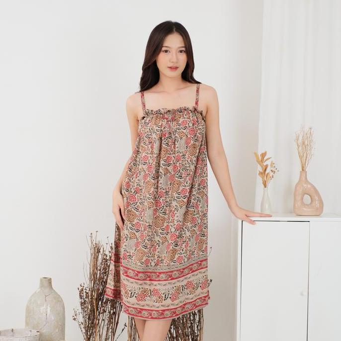 Batik Temu Jodo - Daster Yukensi Amella Rayon Wanita Karet Dada Ada Saku Halus Adem Pendek Kimono Ba