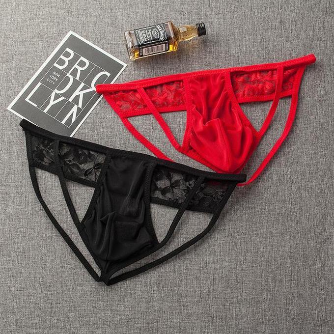 DS285 - Celana Dalam Pria Sexy Thong transparan Open Waist G String Cd Y059