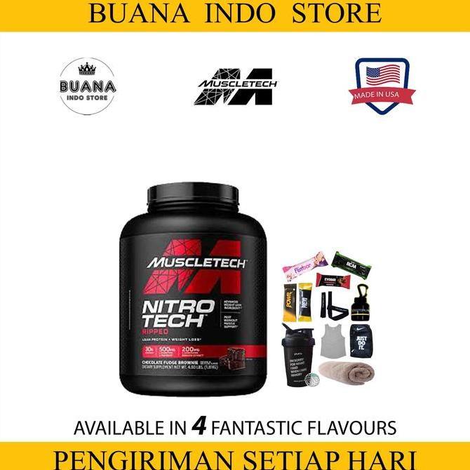 Nitrotech Ripped Whey Protein 4Lb | Ripped Wpro 4Lbs Nitro Tech 4 Lb