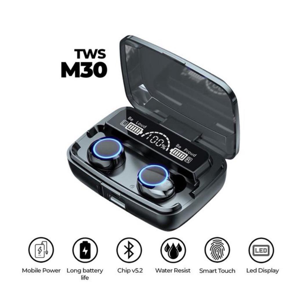 Jbl Headset Bluetooth Tws Earphone Wk-M30  Digital Indicator Wireless Mega Bass Headphone Gaming Sup