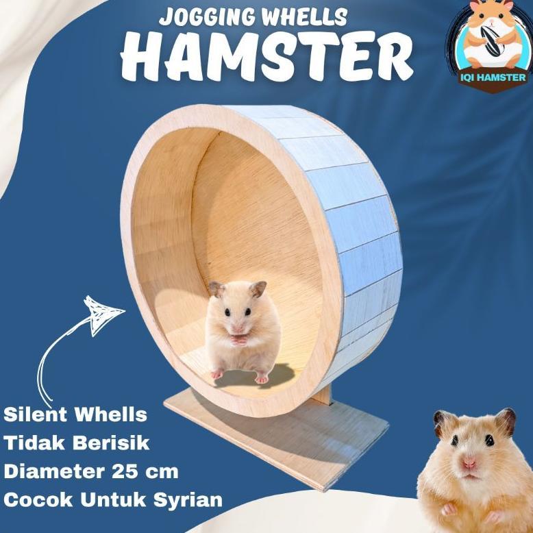 Mainan Hamster Jogging Wheel 25cm - Silent Wheel Kayu Diskon