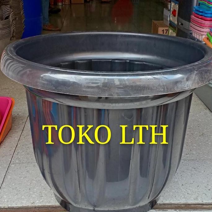 Pazx- Pot Hitam 60 Cm Ebony Plastik / Pot Bunga / Pot Tanaman