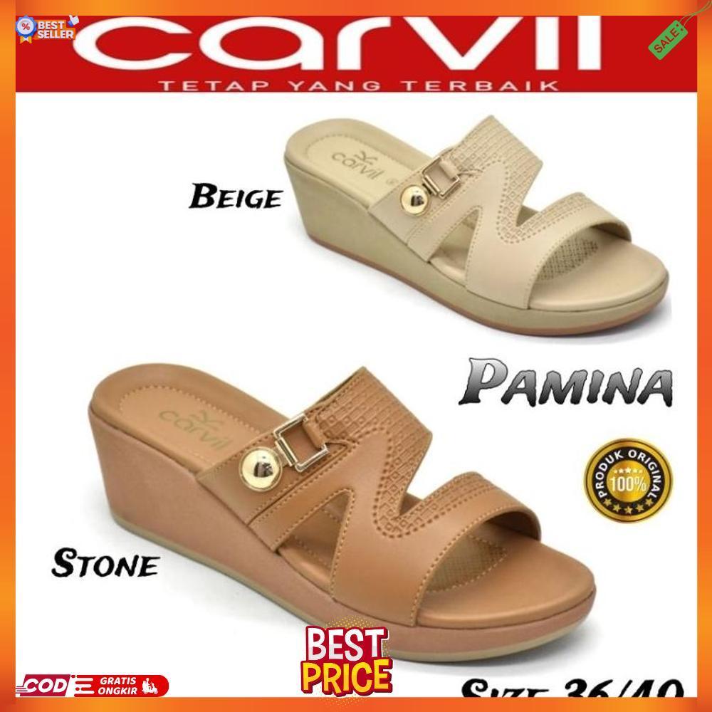 CARVIL SANDAL WANITA WEDGES HEELS HAK TINGGI 5 CM ORIGINAL SENDAL FASHION SLOP PREMIUM SIZE 36-40 [S