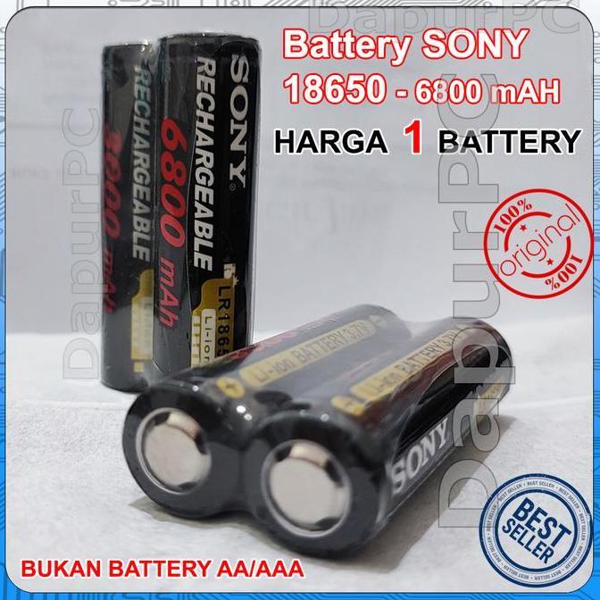 Batery 18650 SONY 6800 mAh BATERAI SENTER Type 18650