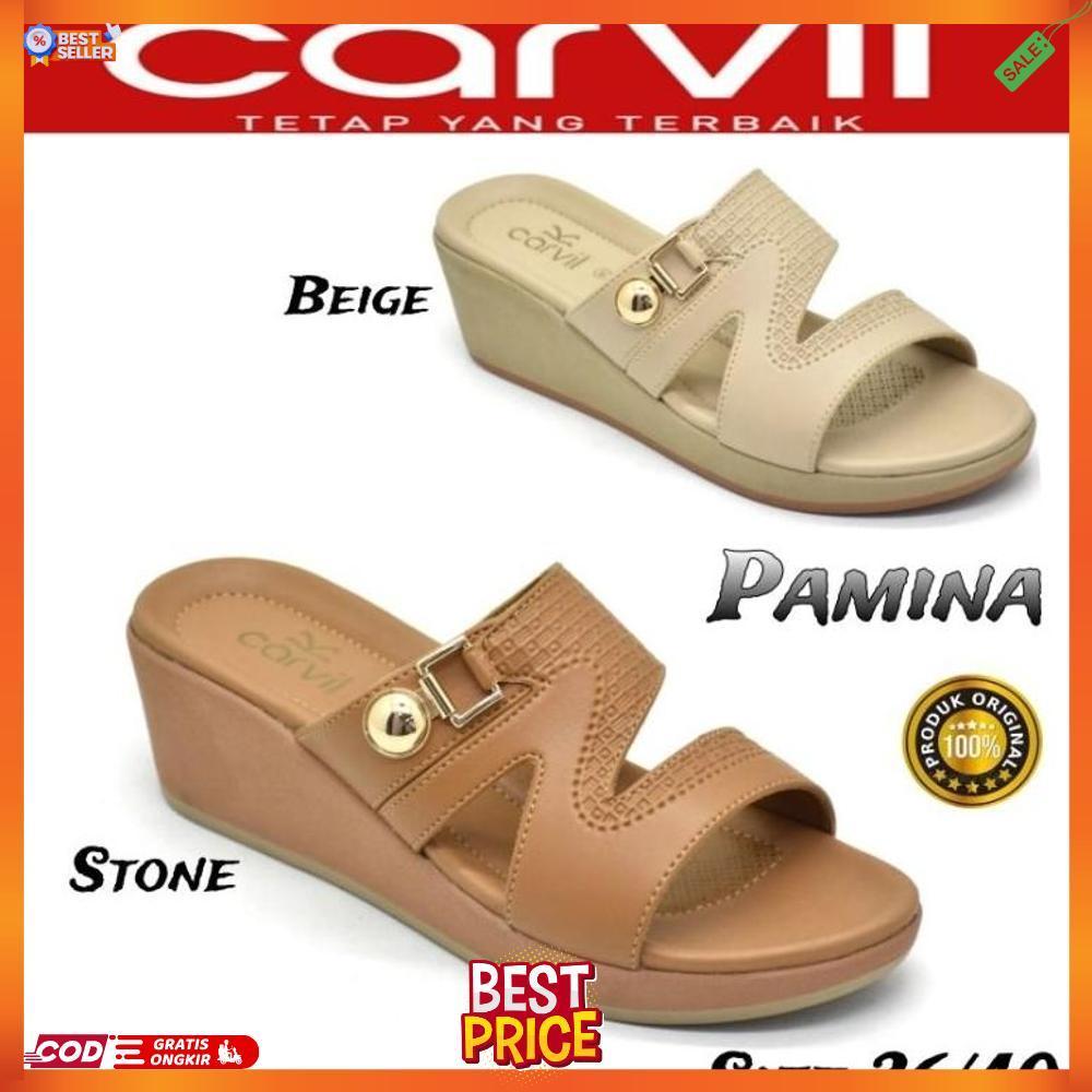 CARVIL SANDAL WANITA WEDGES HEELS HAK TINGGI 5 CM ORIGINAL SENDAL FASHION SLOP PREMIUM SIZE 36-40 [S