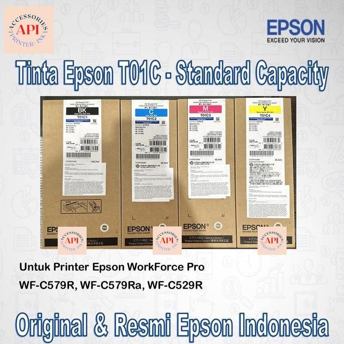 TERBARU - Tinta Epson T01C Standard Tinta Printer Epson WF C579R 579R - Original