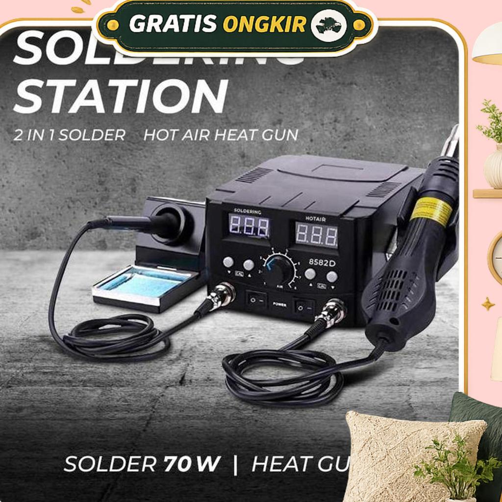 Solder Station Listrik 2 In V 1 Solder 70W With Hot Air Heat Gun 750W - 8582D