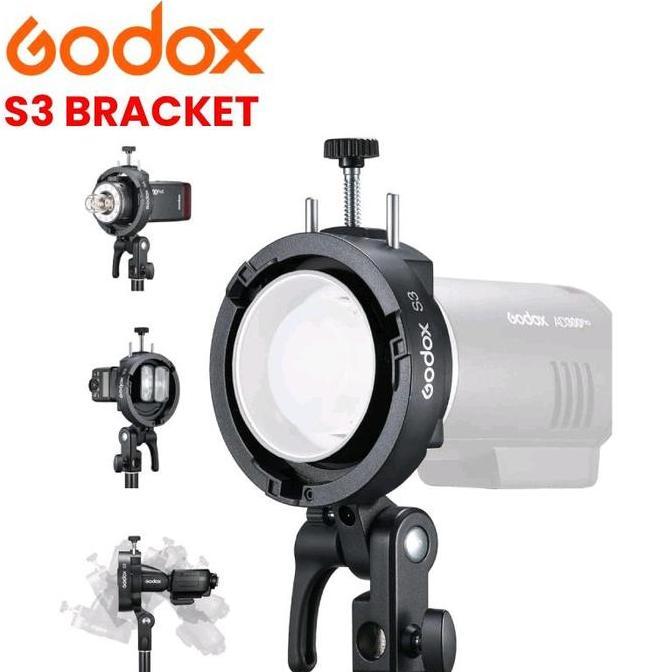 HARGA DISC - Godox Bracket S3 Bowens Mount.Kompatibel untuk Flash Bulat dan Segi Empat Godox V100 V4