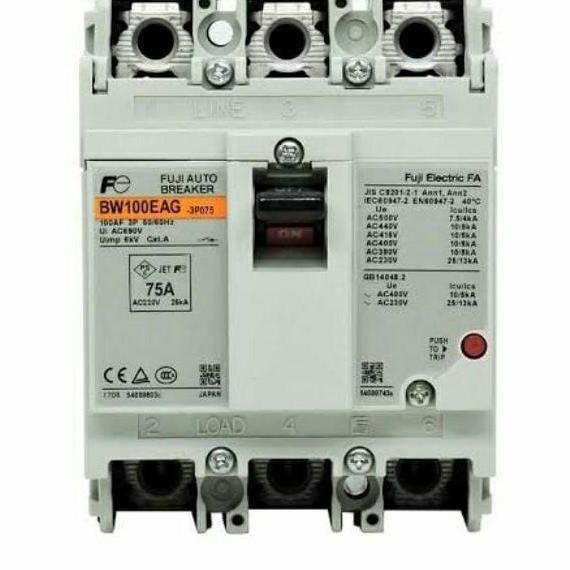 MCCB BW100EAG 3P 100A/10KA Fuji 3 Pole 100 Ampere NFB Breaker EA