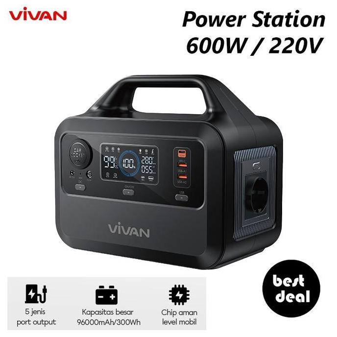 Vivan VPS-P300 Power Station 600W / 220V 96000Mah 300Wh Powerbank Portable Charger Station Power Sup