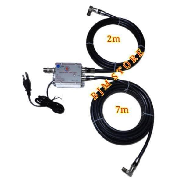 PAKET KABEL ANTENA TV PARALEL 2 TV + BOOSTER - SIAP PAKAI