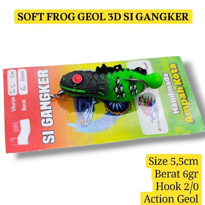 SOFT FROG GEOL 3D SI GANGKER. lure casting gabus. umpan casting gabus. sofrog (TERBAIK) (TERBARU) (T
