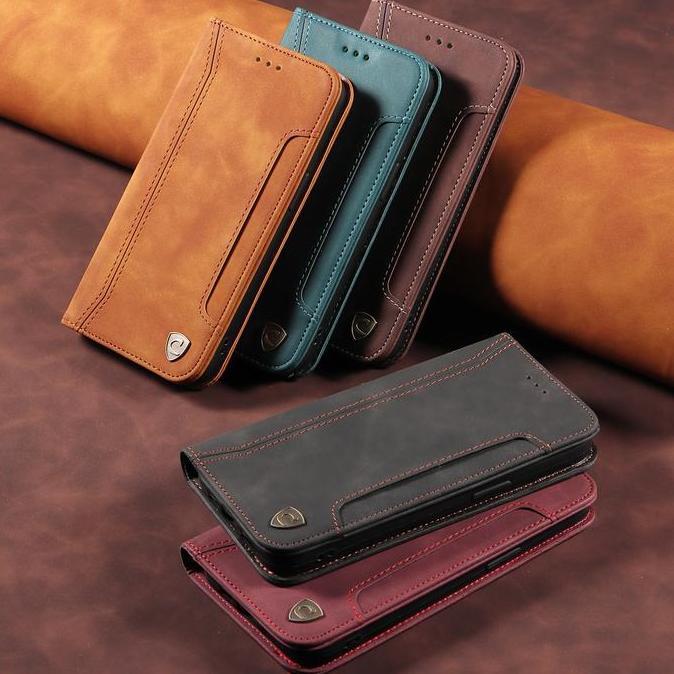 OPPO A95 OPPOA95 CASEON FLIP WALLET CARD SLOT LEATHER CASE C001 SIAP KIRIM