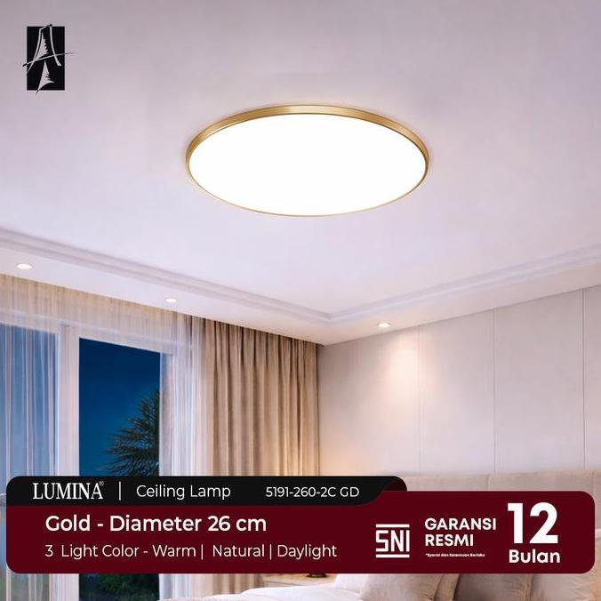Lumina - Lampu Plafon LED Bulat Minimalis Modern Elegan Ring Ceiling Lamp Slim dengan Cahaya Lembut 