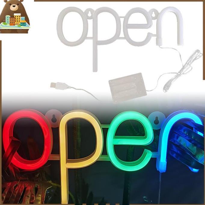 Lampu Neon Open LED Neon Flex Cafe Open Sign Neon Wall Decor Untuk Barbershop Toko