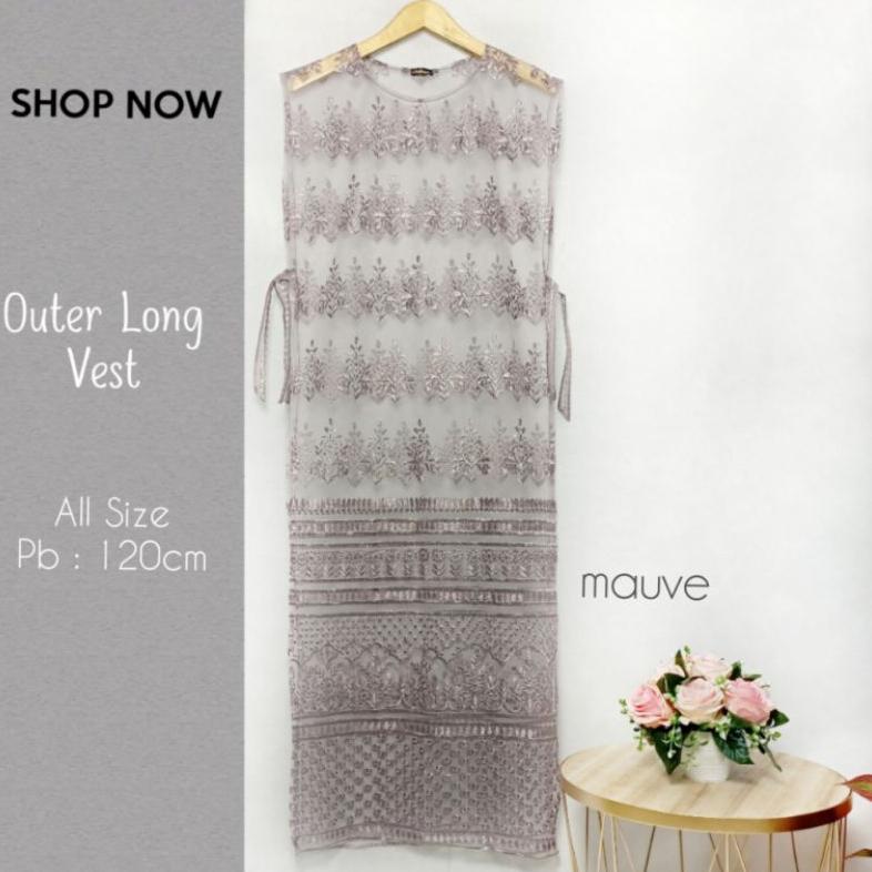 Outer Rompi Tile / Brokat Premium Outer Long Vest Etnik