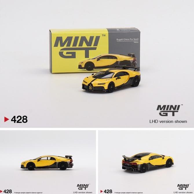 MINIGT 428 BUGATTI CHIRON PUR SPORT YELLOW DIECAST MOBIL MGT