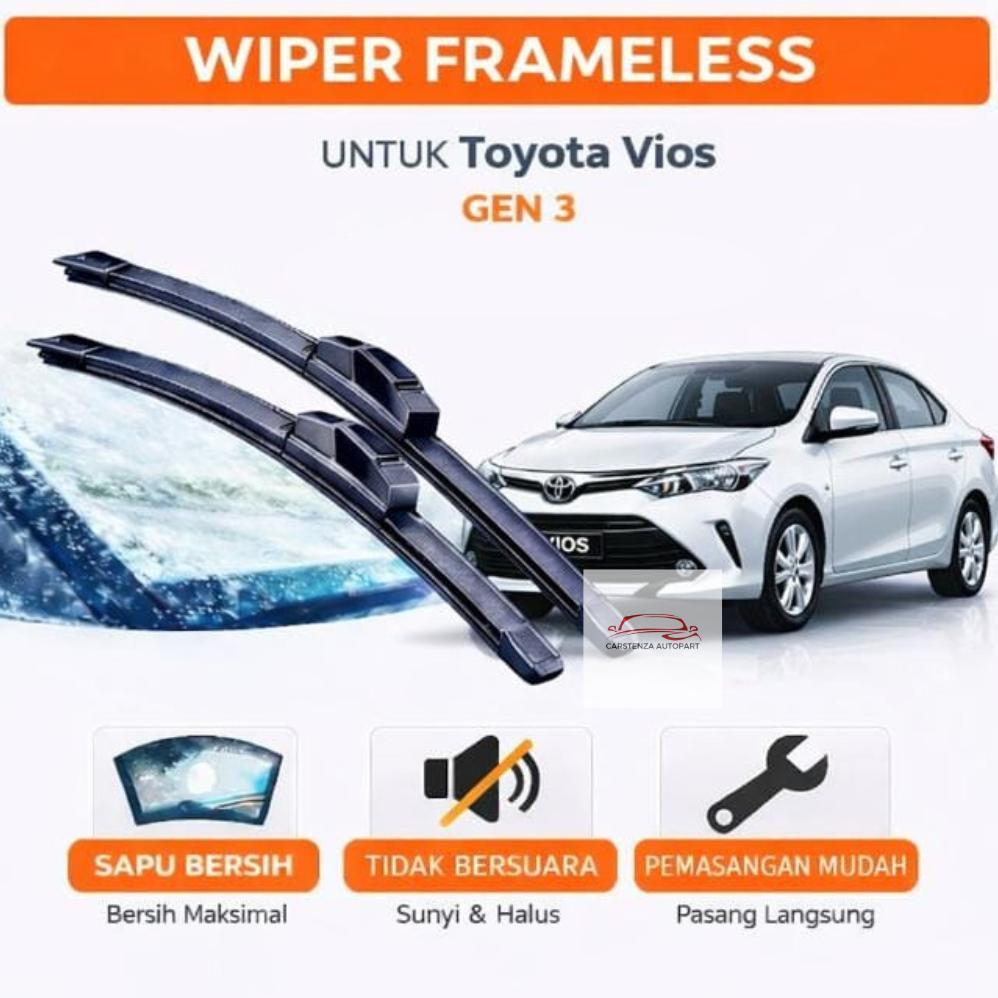 CUCI GUDANG WIPER FRAMELESS VIOS GEN 3 WIPER VIOS GEN 3 DEPAN WIPER 1 SET
