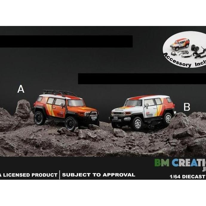 1/64 BM Creations Junior Toyota FJ Cruiser 2015 Orange Putih Merah
