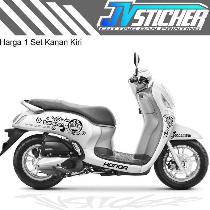 stiker keren variasi scoopy doraemon tribal cutting sticker simple murah grafis Kendaraan Motor