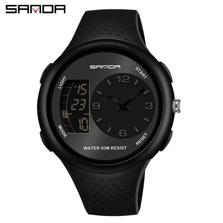 TERBARU SANDA 763 JAM TANGAN PRIA DIGITAL ANALOG TALI RUBBER CHRONOGRAPH ANTI AIR