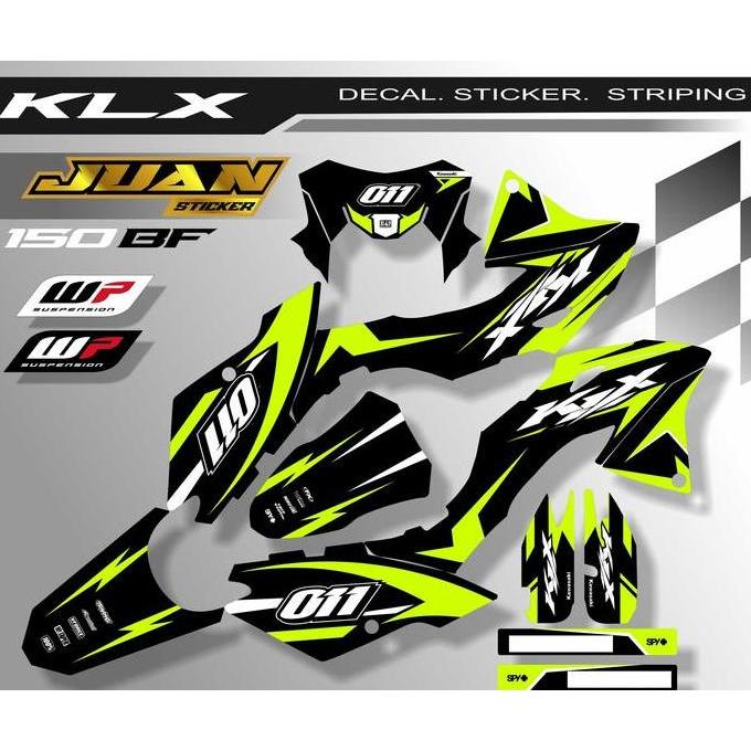 DECAL STICKER KLX BF 150 STIKER MOTOR KLX TRAIL DESIGN MOTIF KEKINIAN KEREN Motorcycle Sepeda motor