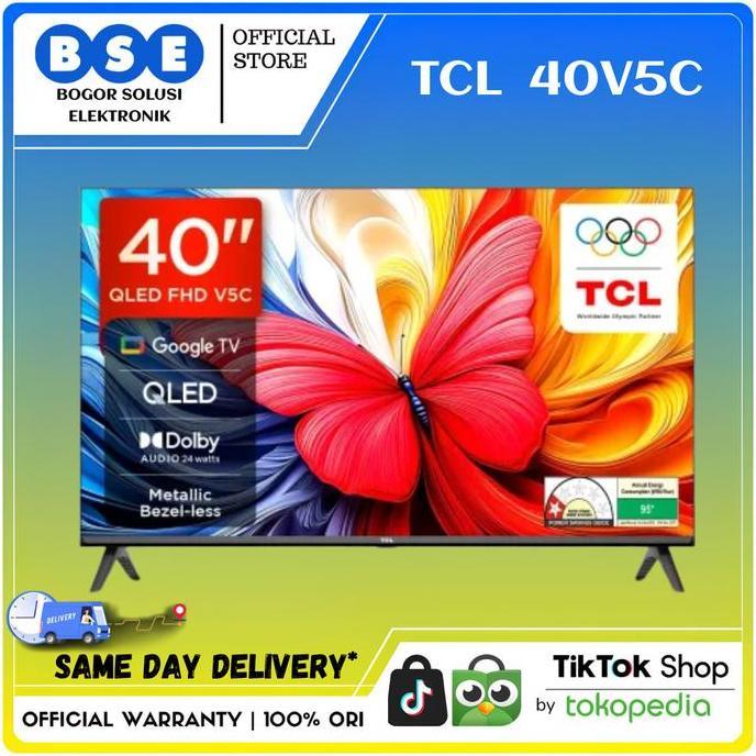 QLED TCL 40V5C HDR 10 Google TV 40 Inch Dolby Audio TCL 40V5C TCL QLED TV 40 INCH