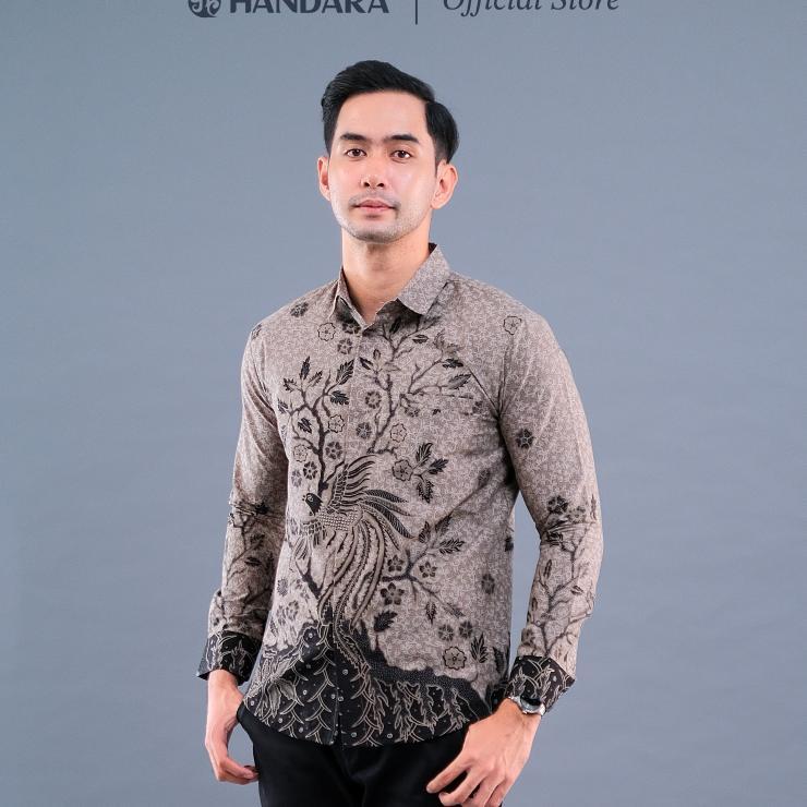 Batik Handara - Jatra Abu Hitam Kemeja Pria Furing Erro