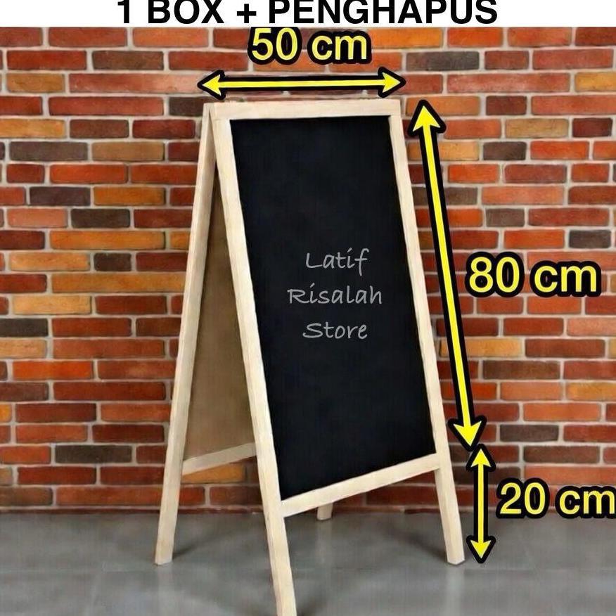 Papan Tulis Kapur 2 Arah (Gratis Kapur Putih 1 Box + Penghapus)| Papan Tulis Blackboard, Papan Tulis