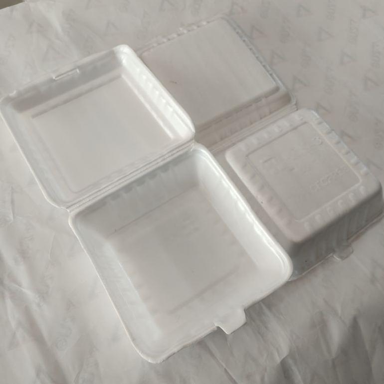 (Isi 100 Pcs) Instan Saja Foam Styrofoam Nasi Makanan Polos Lux L03