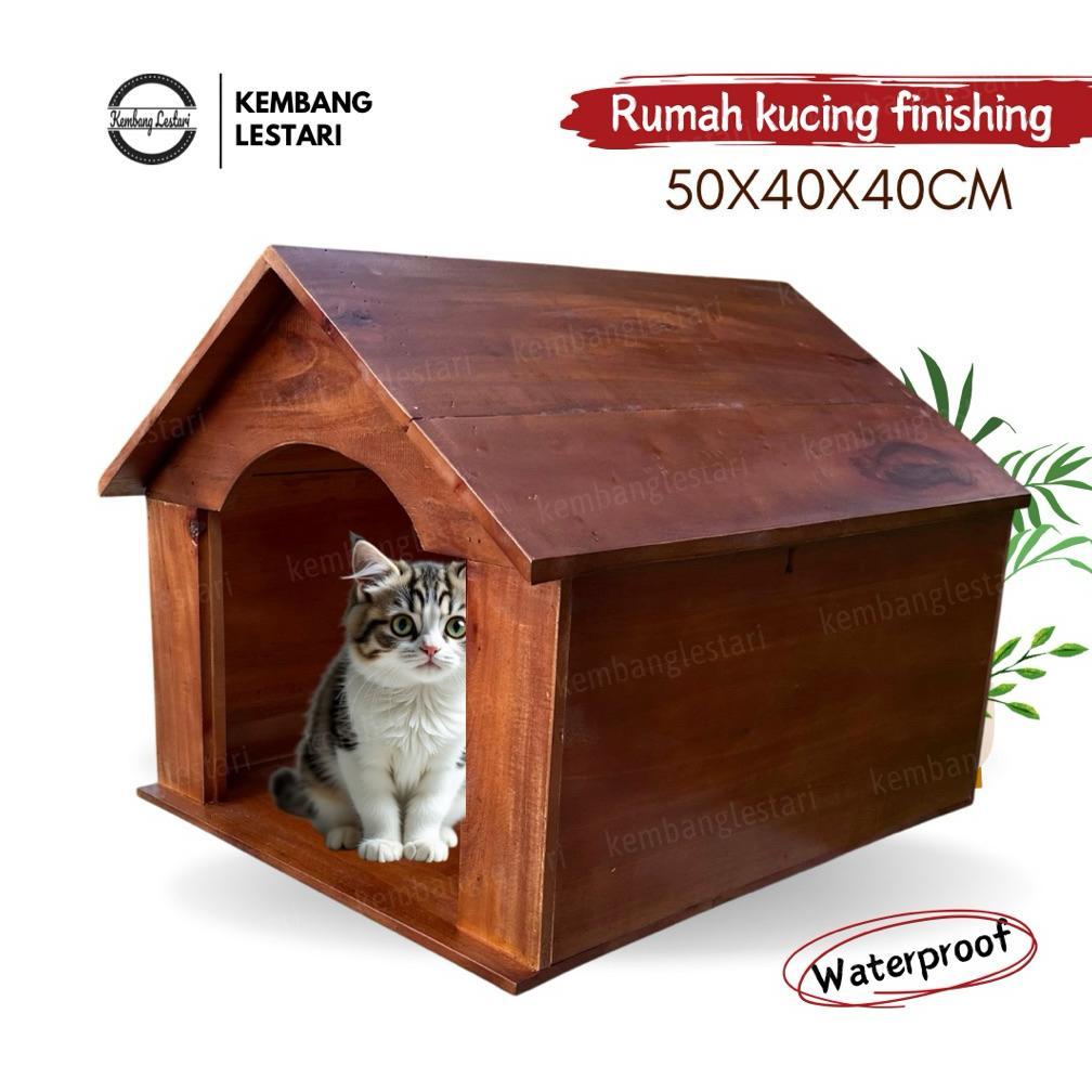 Kandang Kucing Anjing Kelinci Kayu Rumah Hewan Outdoor Finishing Pliture