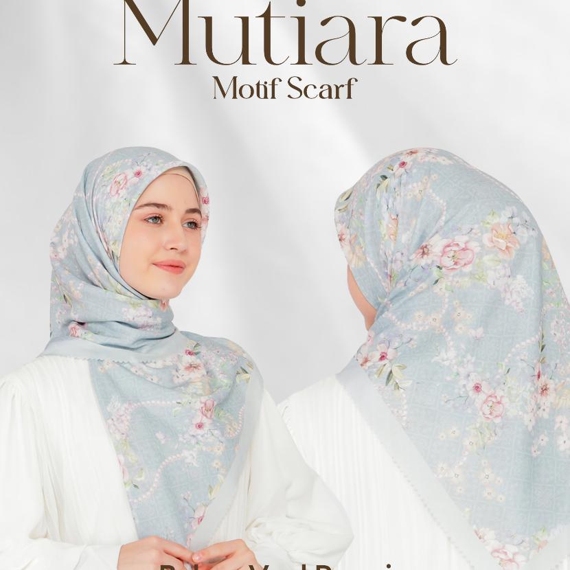 Mimamim Hijab - Jilbab Mutiara Segiempat Motif Scarf Voal Premium Kerudung Square Lasercut