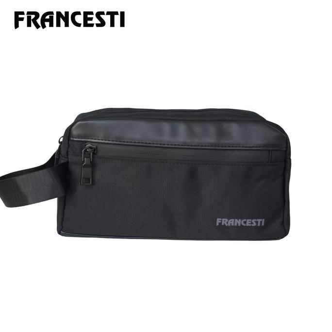 Grosir Francesti Clutch Bag 9507 Kanvas Black Hitam Canvas Pria Cowok