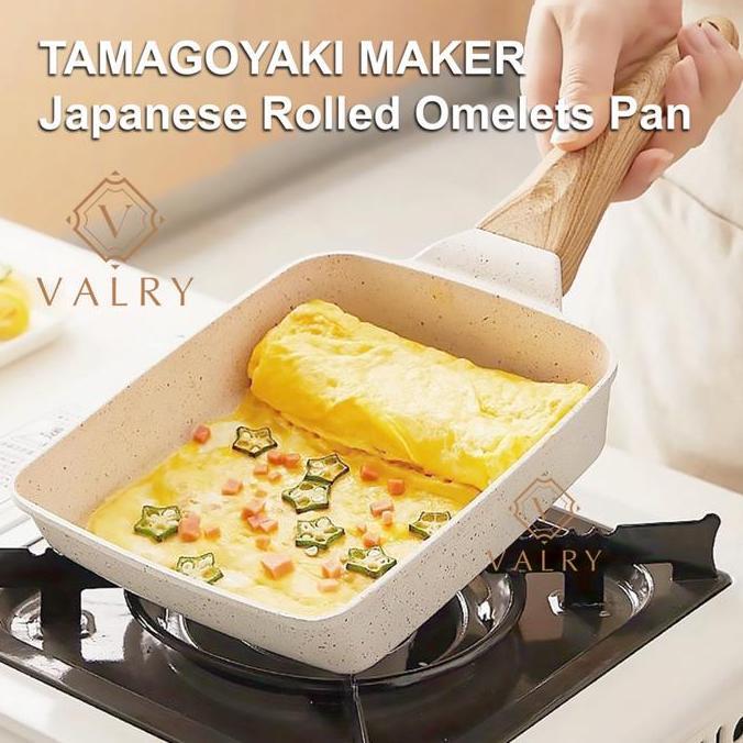 Zatura- Valry Cosy Tamagoyaki Pan Tebal Penggorengan Telur Anti Lengket Jan Granit Diatas Teflon Ome