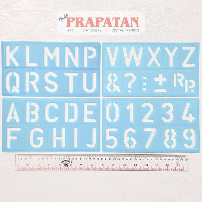 Penggaris Sablon Mal Huruf / Angka Mal Abjad Butterfly No 430