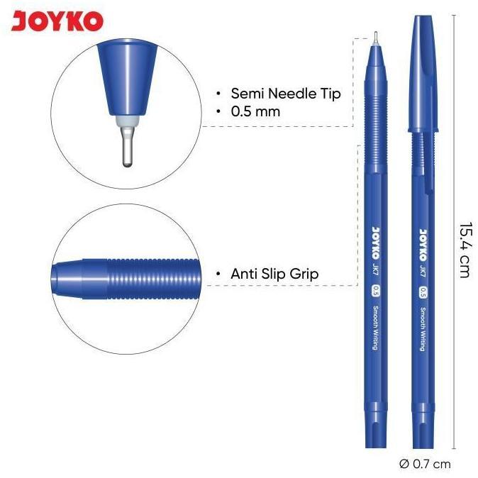 JOYKO Ball Pen Pulpen 1 Pack JK-7 0.5mm Isi 12 Pcs