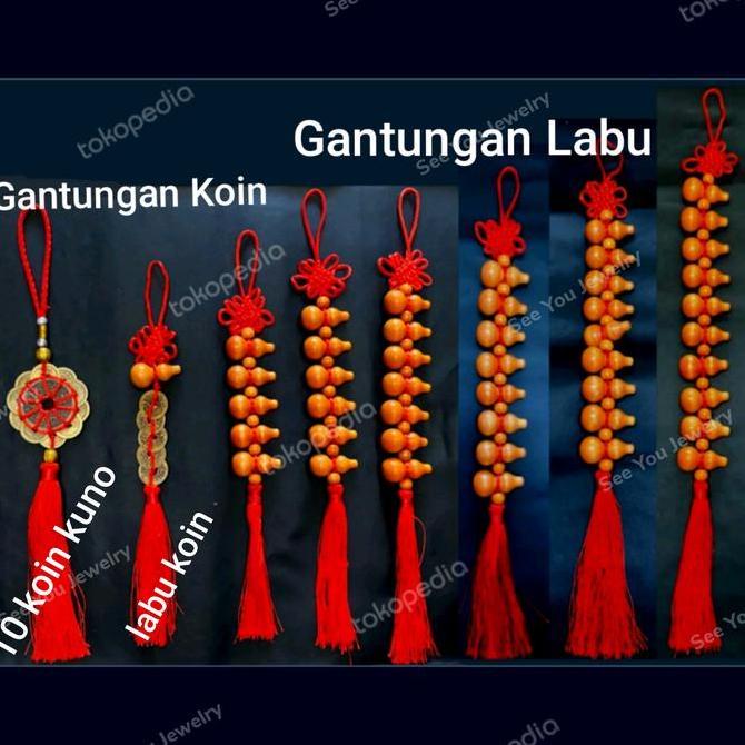 // GANTUNGAN PINTU RUMAH / KACA SPION MOBIL BOTOL LABU KAYU CINA FENGSHUI //