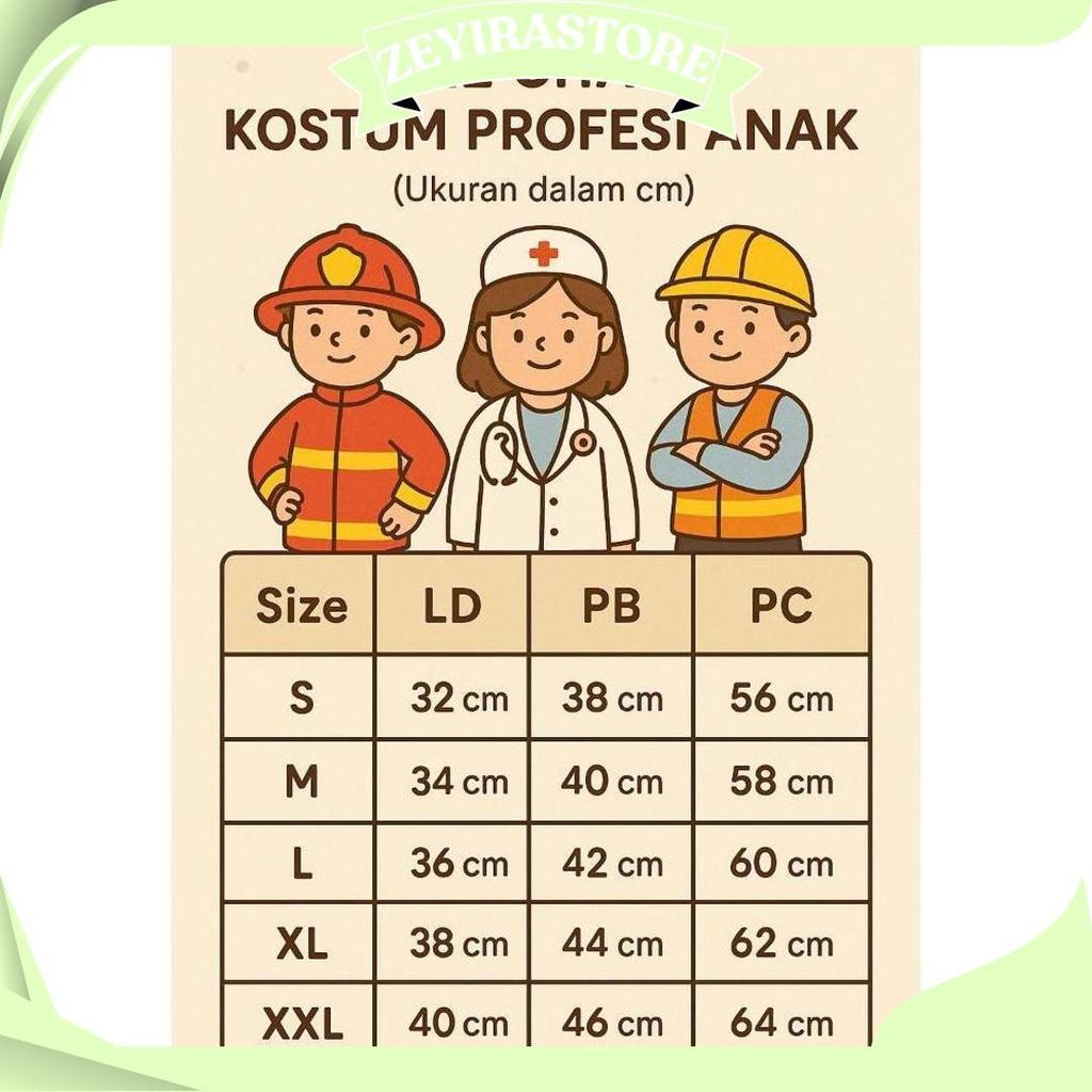 KIDZONE.ID - Baju Profesi Anak Dokter bedah Seragam scrub dokter untuk anak SCRUB KIDS KZ Cod