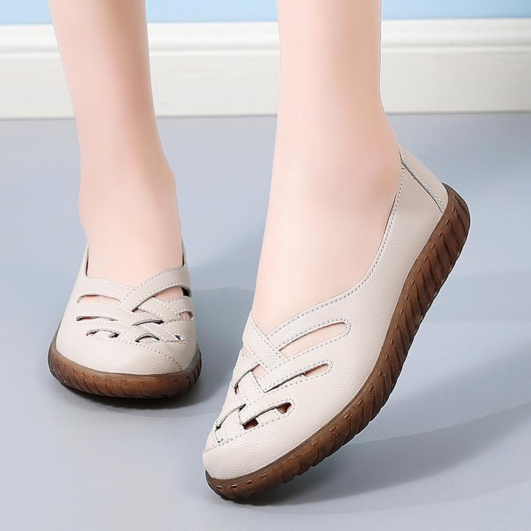 cuci gudang sepatu wanita sepatu kulit sepatu kasual flat loafers