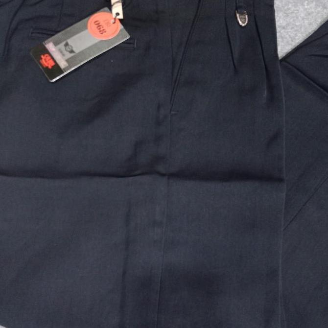 celana bahan pria warna hitam merk calbin
