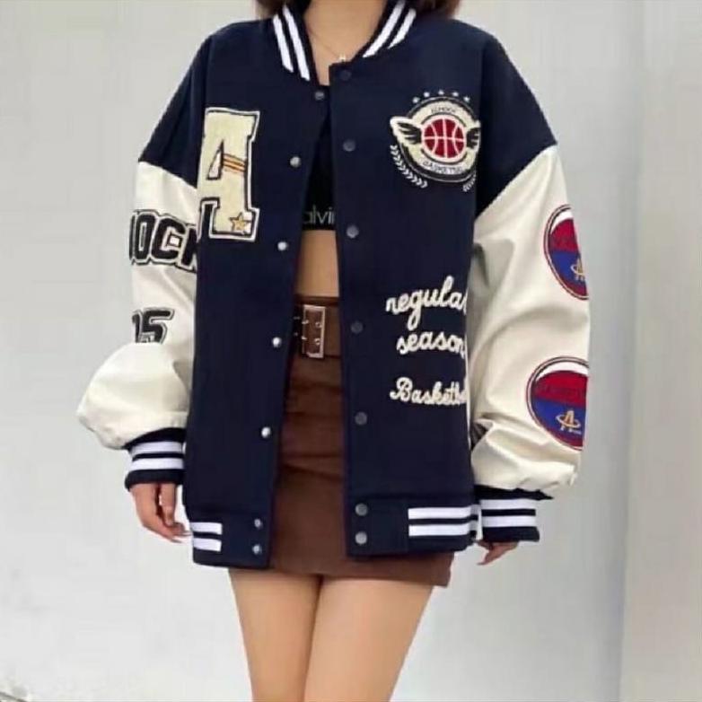 Best Seller Jaket Varsity Wanita / Baseball Varsity Terkini / 3D A