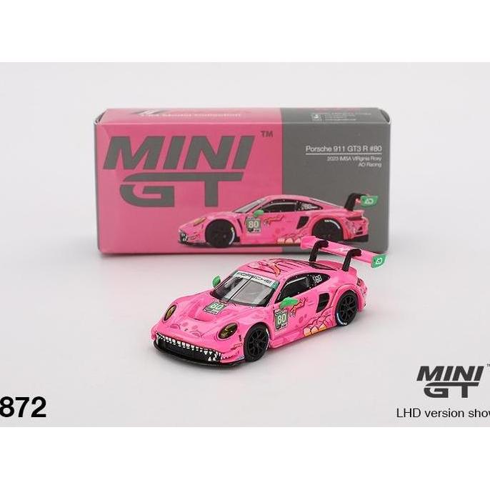 MINIGT 872 - PORSCHE 911 GT3 R #80 AO RACING 2023 IMSA VIRGINIA ROXY - DIECAST MOBIL MAINAN MINIATUR