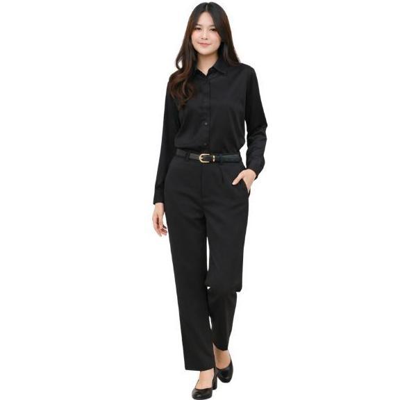 Disc Nhm Celana Panjang Bahan Celana Kerja Kuliah Pkl Formal Wanita Kancing 103, Celana Kantor