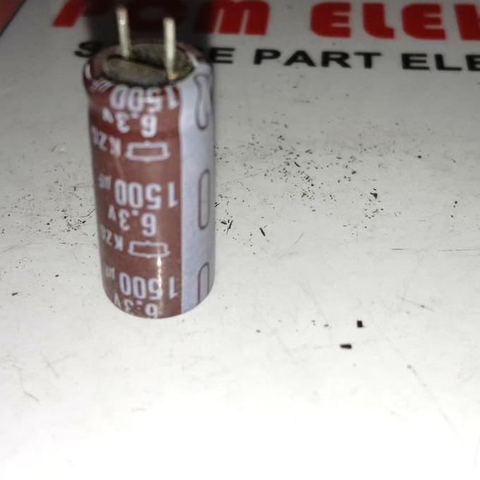 1500UF 6.3V 1500 1.500UF 1.500 ELCO CAPACITOR ELKO KAPASITOR POLAR D'90