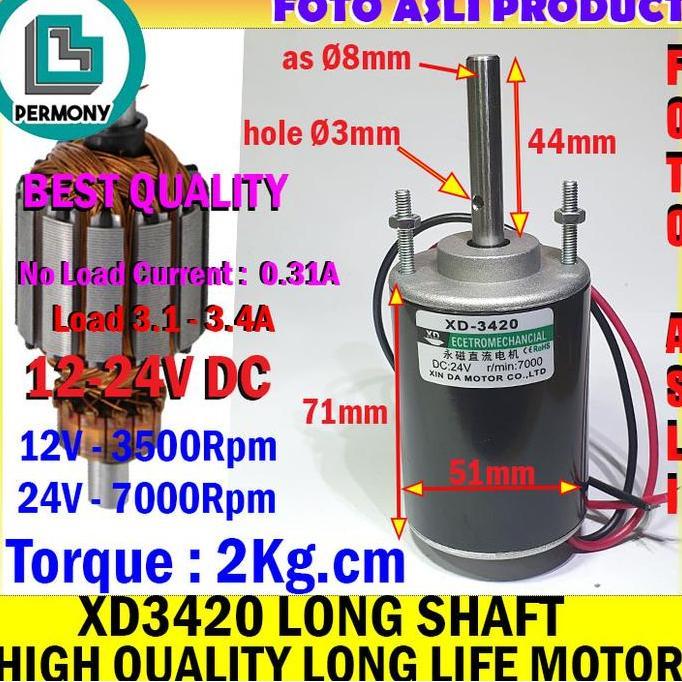 XD3420 MOTOR XD-3420 HIGH QUALITY LONG SHAFT AXIS 3420 DINAMO