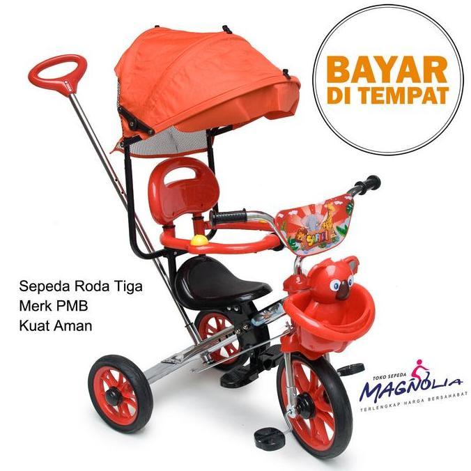 jiwana.shop / Sepeda Roda Tiga Sepeda BMX PMB Sepeda Anak 2-3 Tahun Roda Karet Diskon