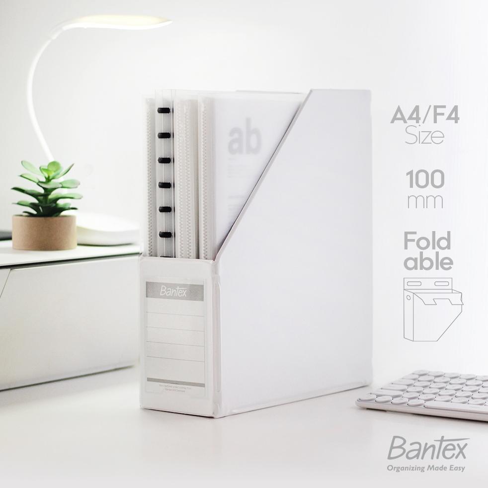 Box File / Magazine File A4 F4 Folio 100 Mm White